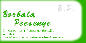 borbala pecsenye business card
